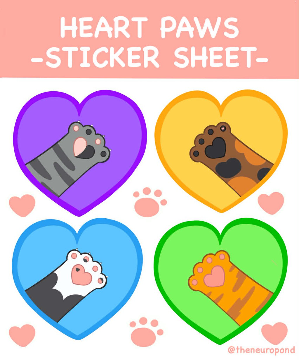 Heart Paw Sticker Sheet