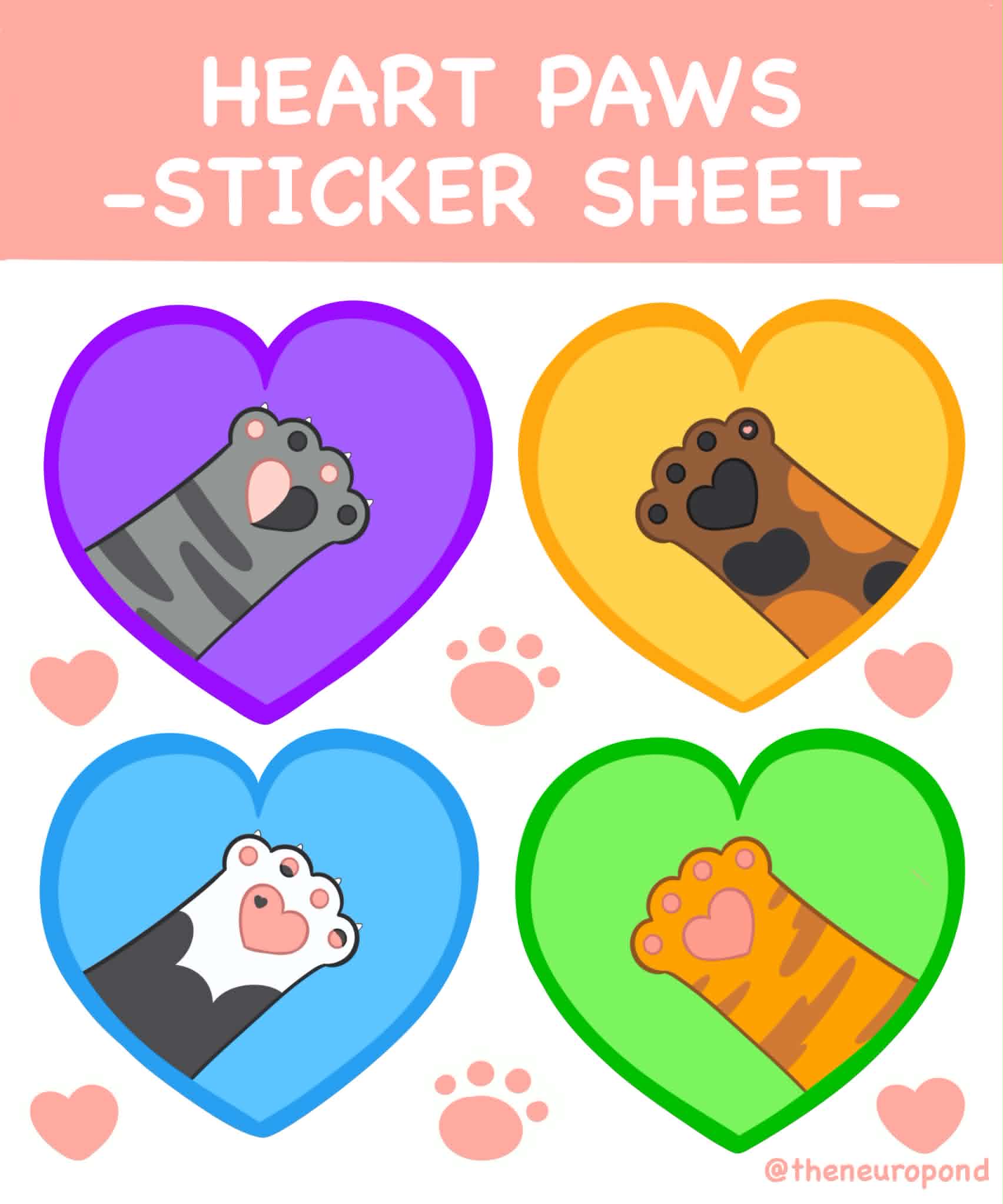 Heart Paw Sticker Sheet