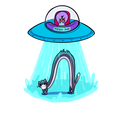 Cat Abduction Sticker