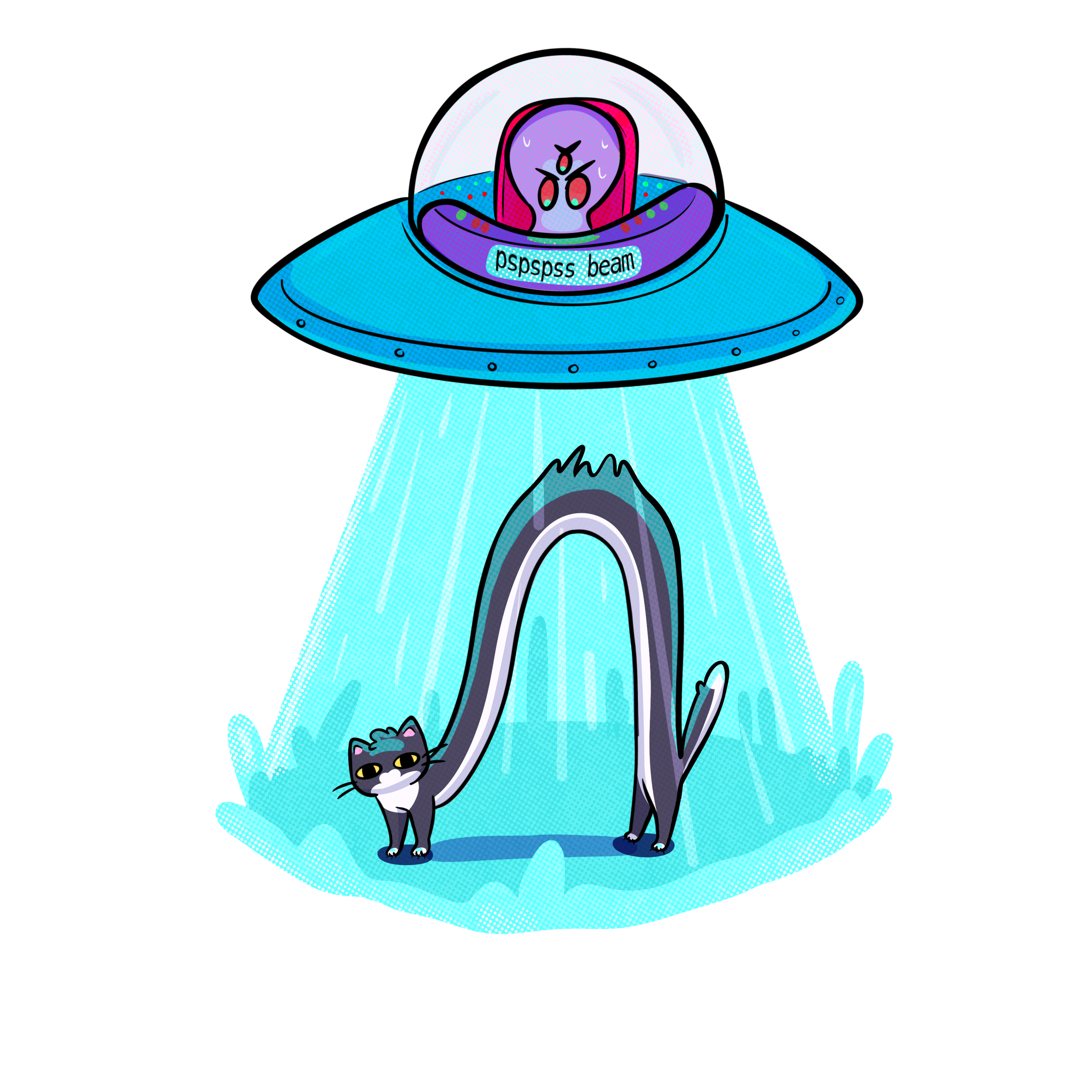 Cat Abduction Sticker
