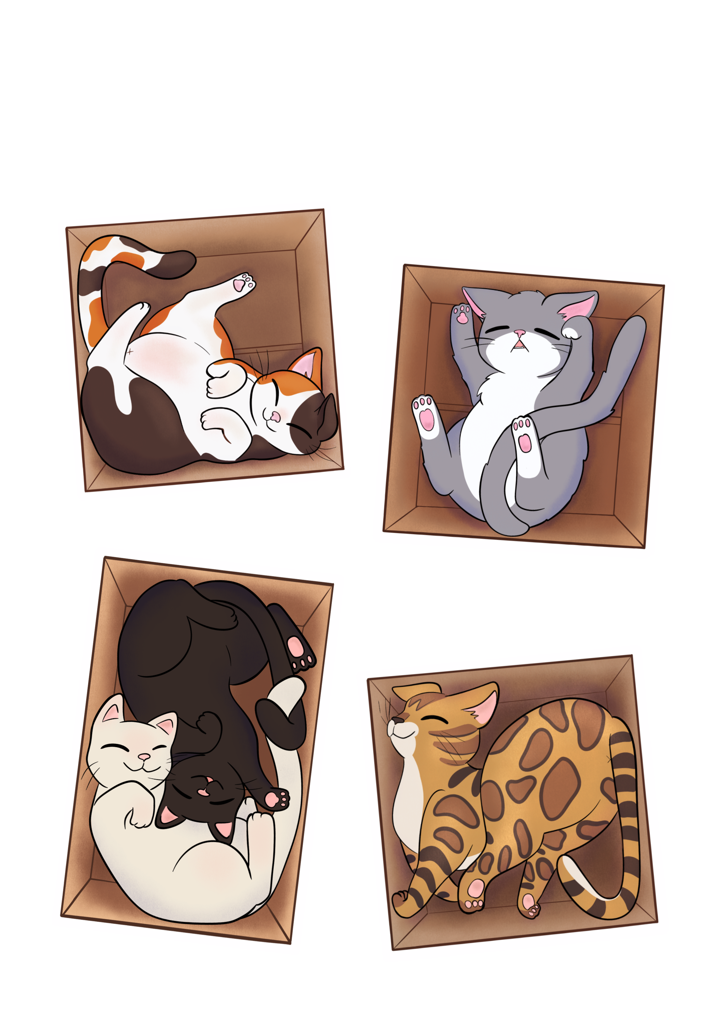 Box Kitties Sticker Sheet