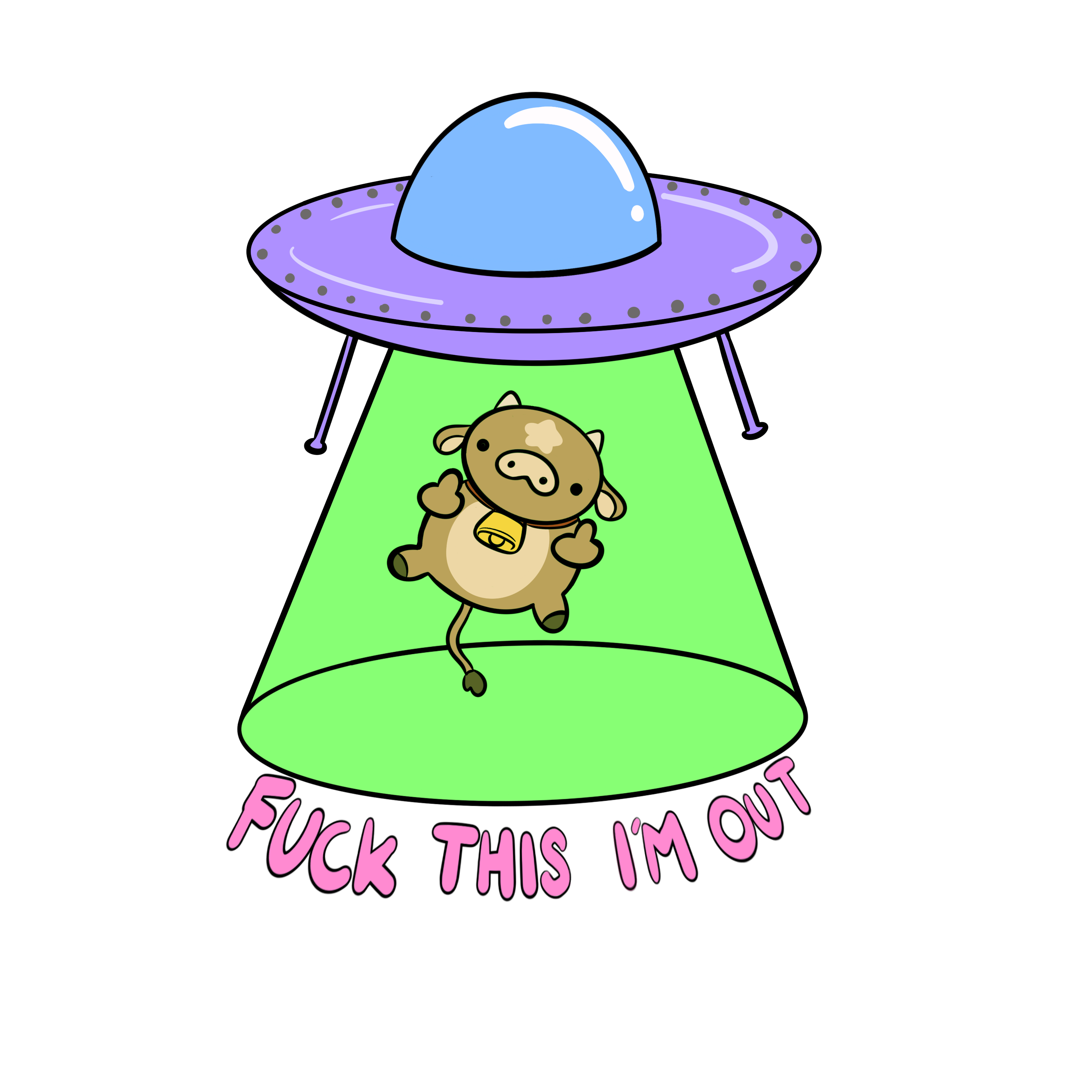 I'm Out Cow Sticker