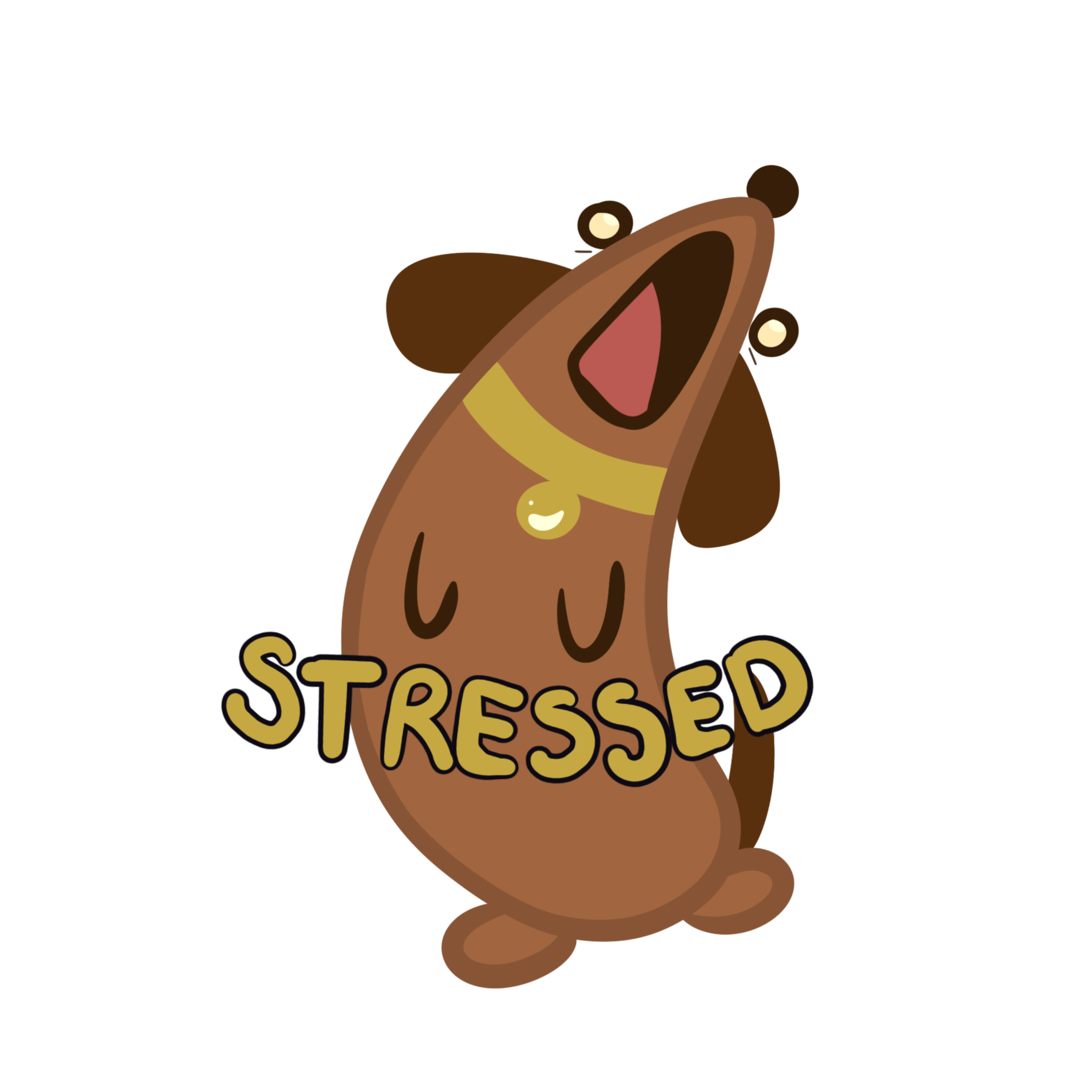 Stressed Dog Sticker