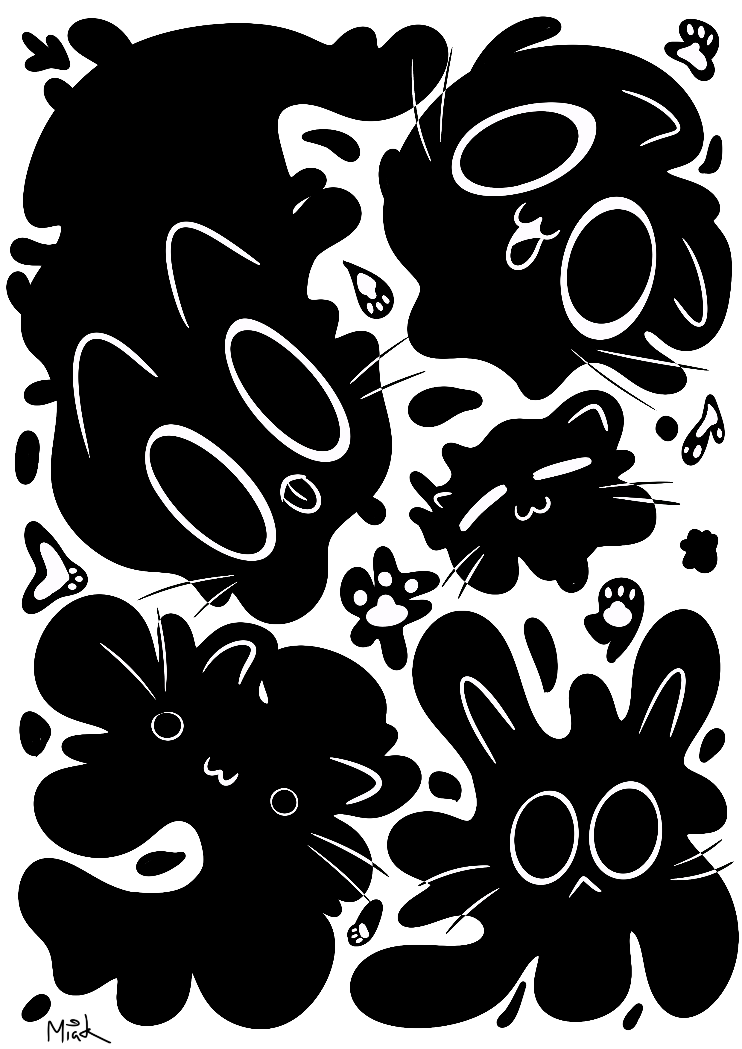 Ink Splotches A6 Postcard