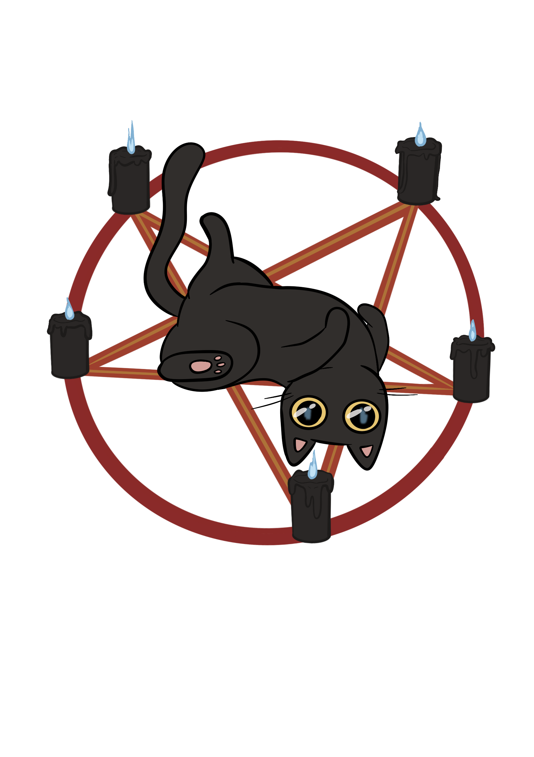 Pentagram Cat Sticker