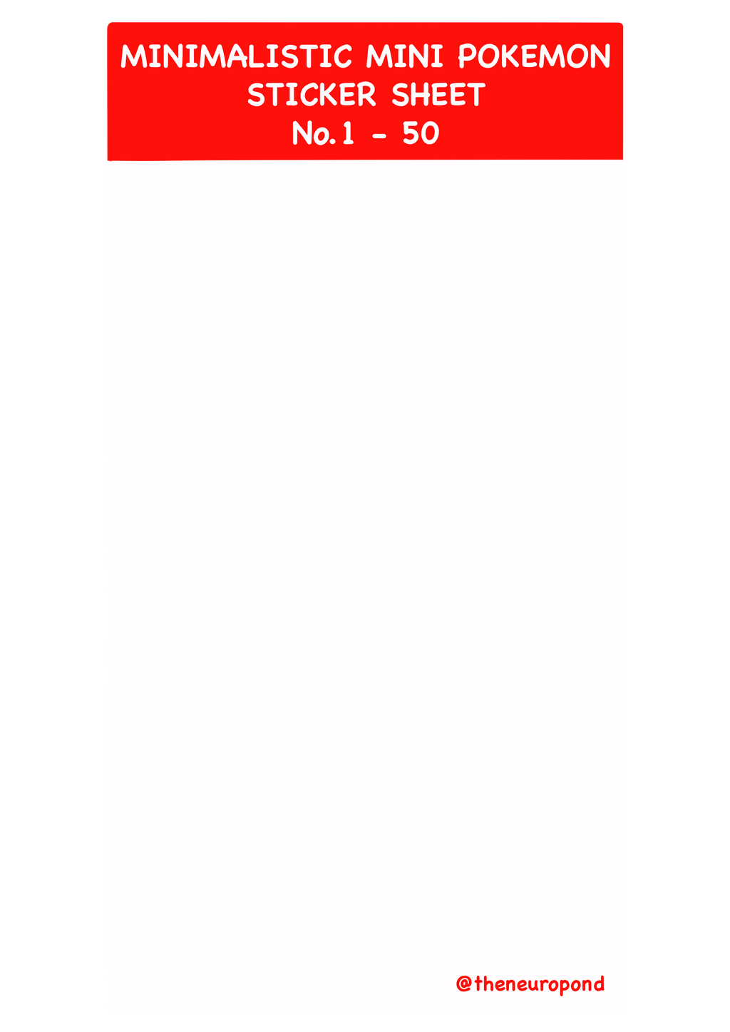 Minimalistiske Pokemons No. 01-50