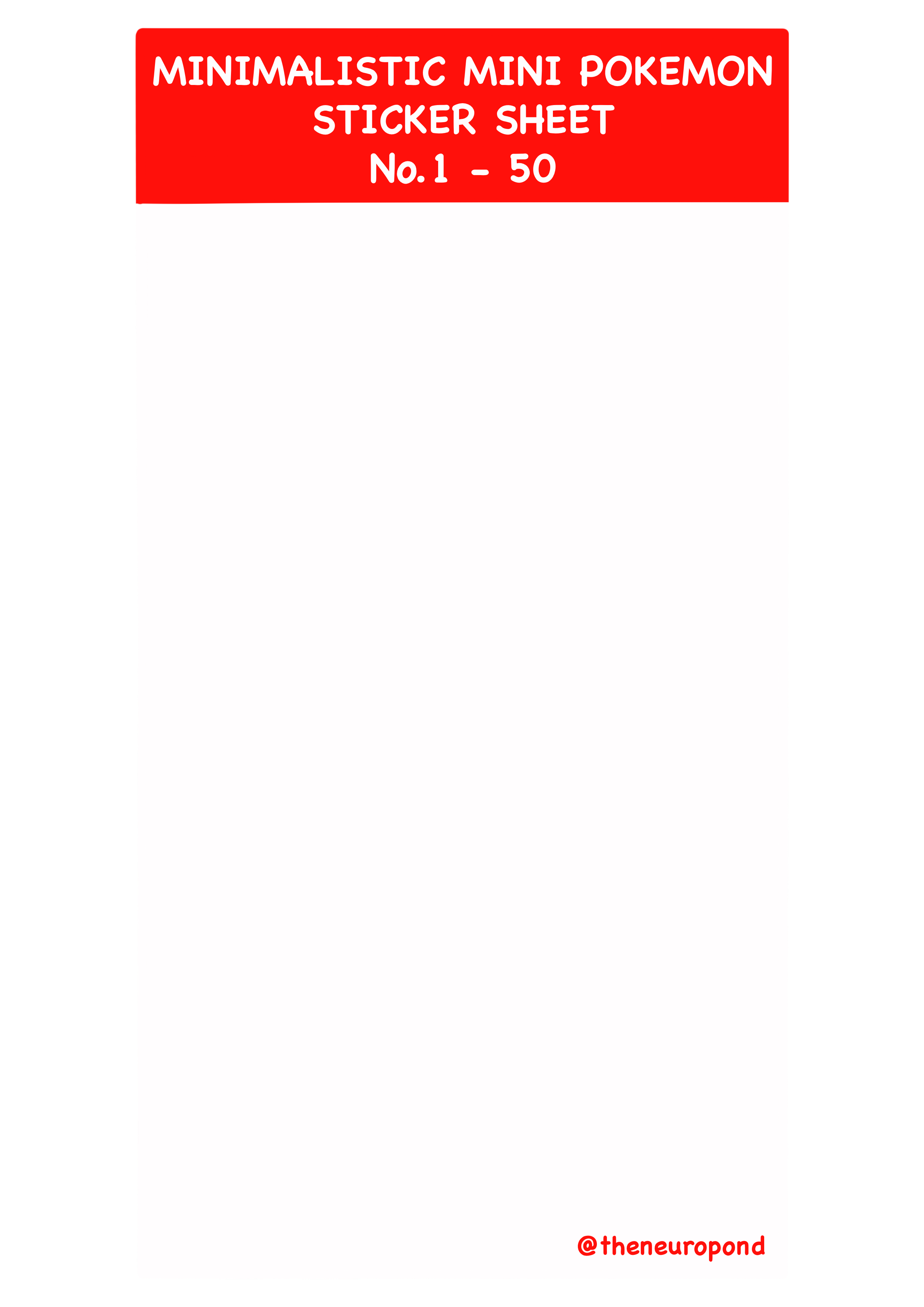 Minimalistiske Pokemons No. 01-50