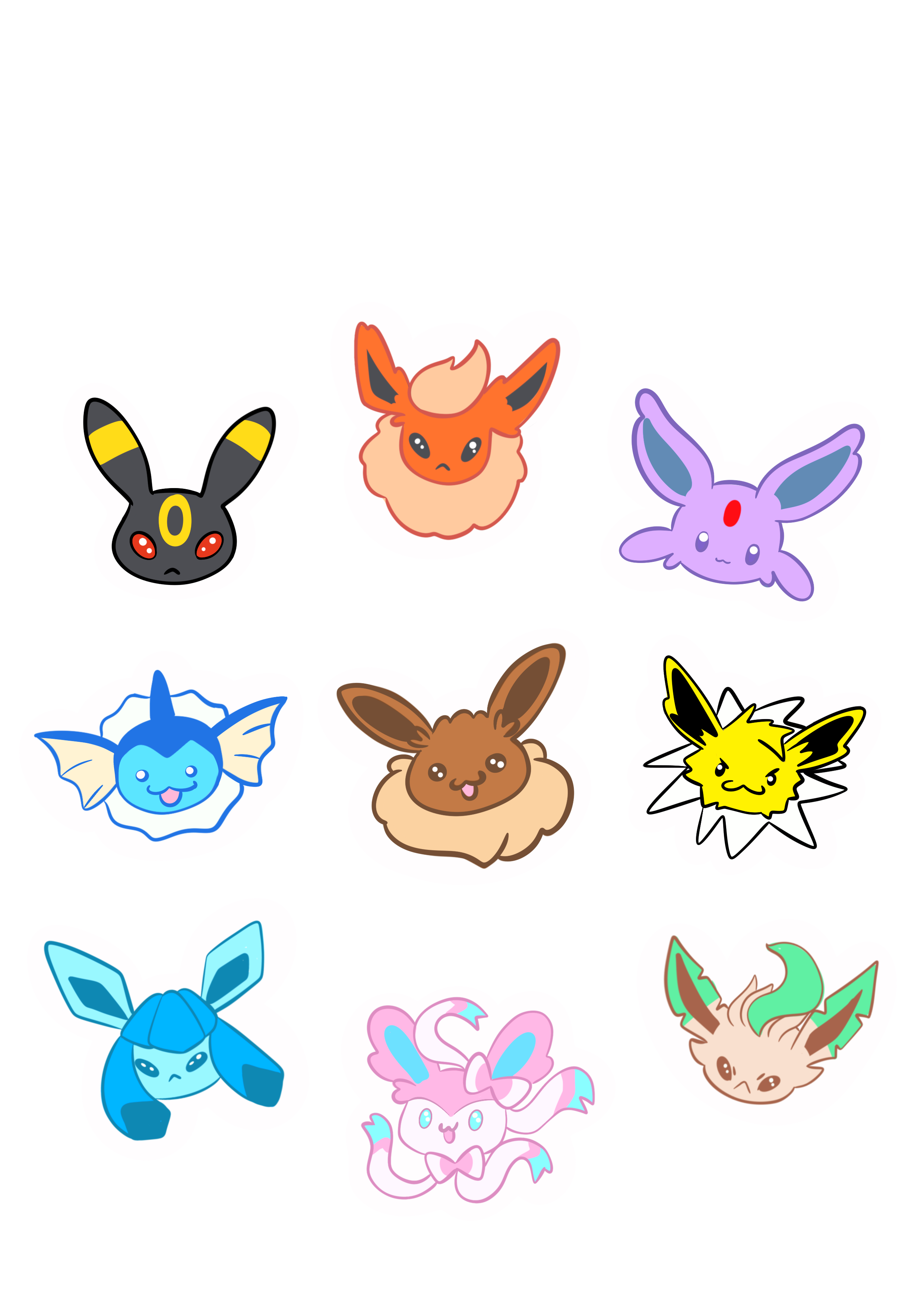 Eeveelutions Klistremerkeark