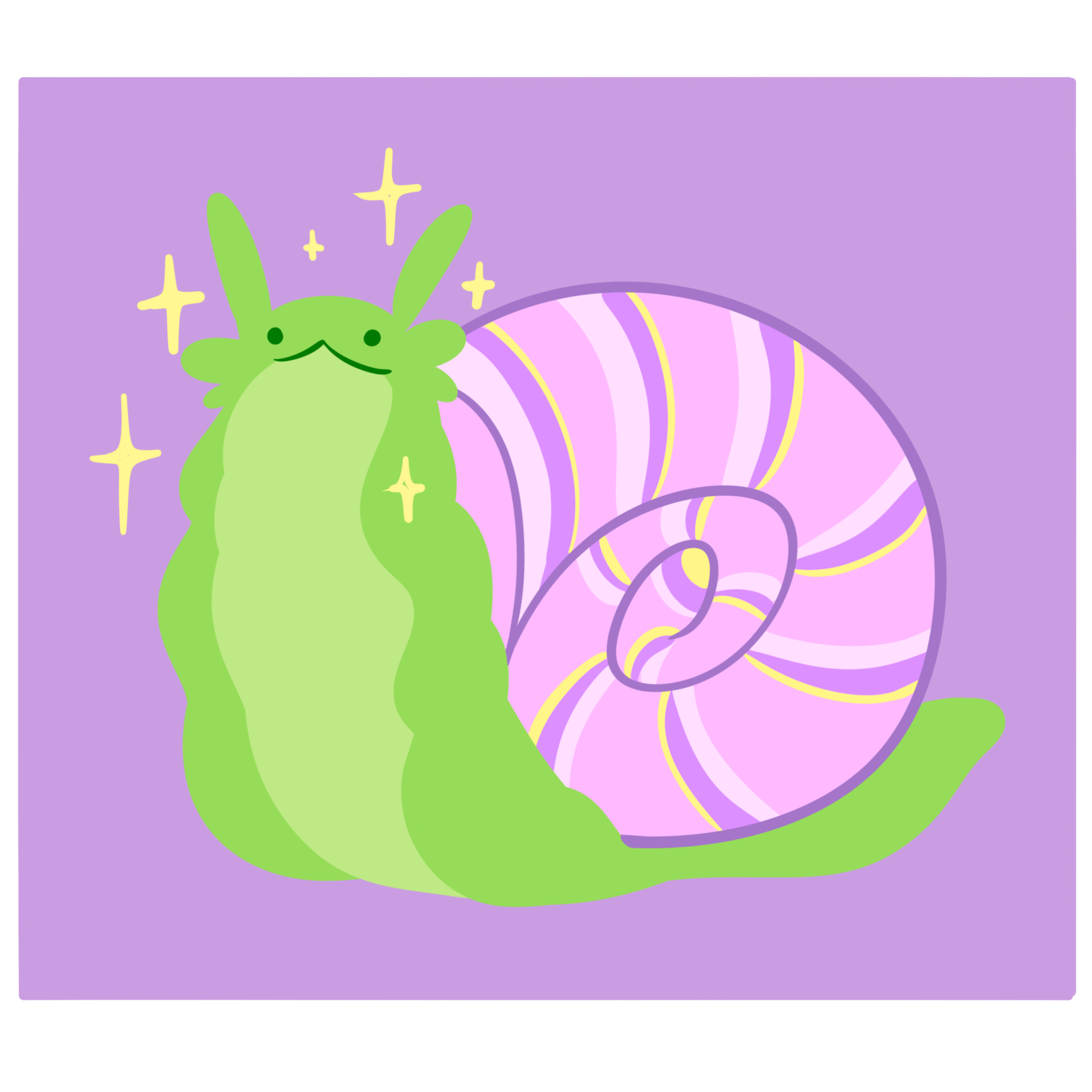 Snail Light Purple A6 Postcard