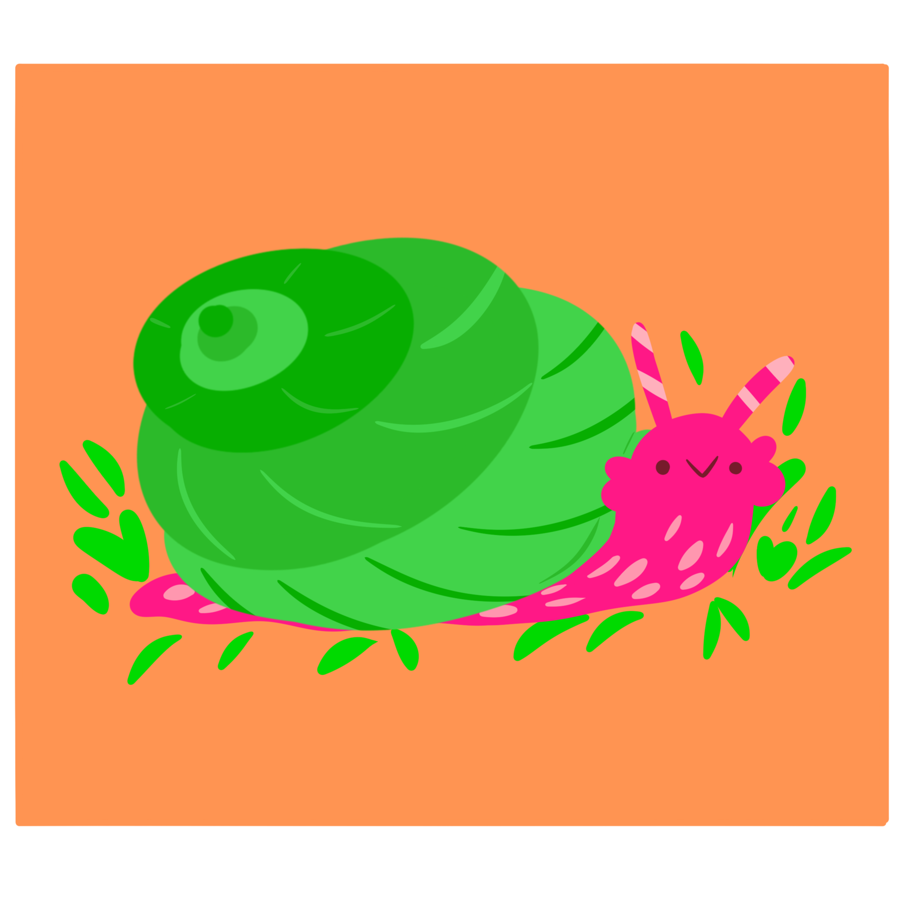 Snail Orange A6 Postcard