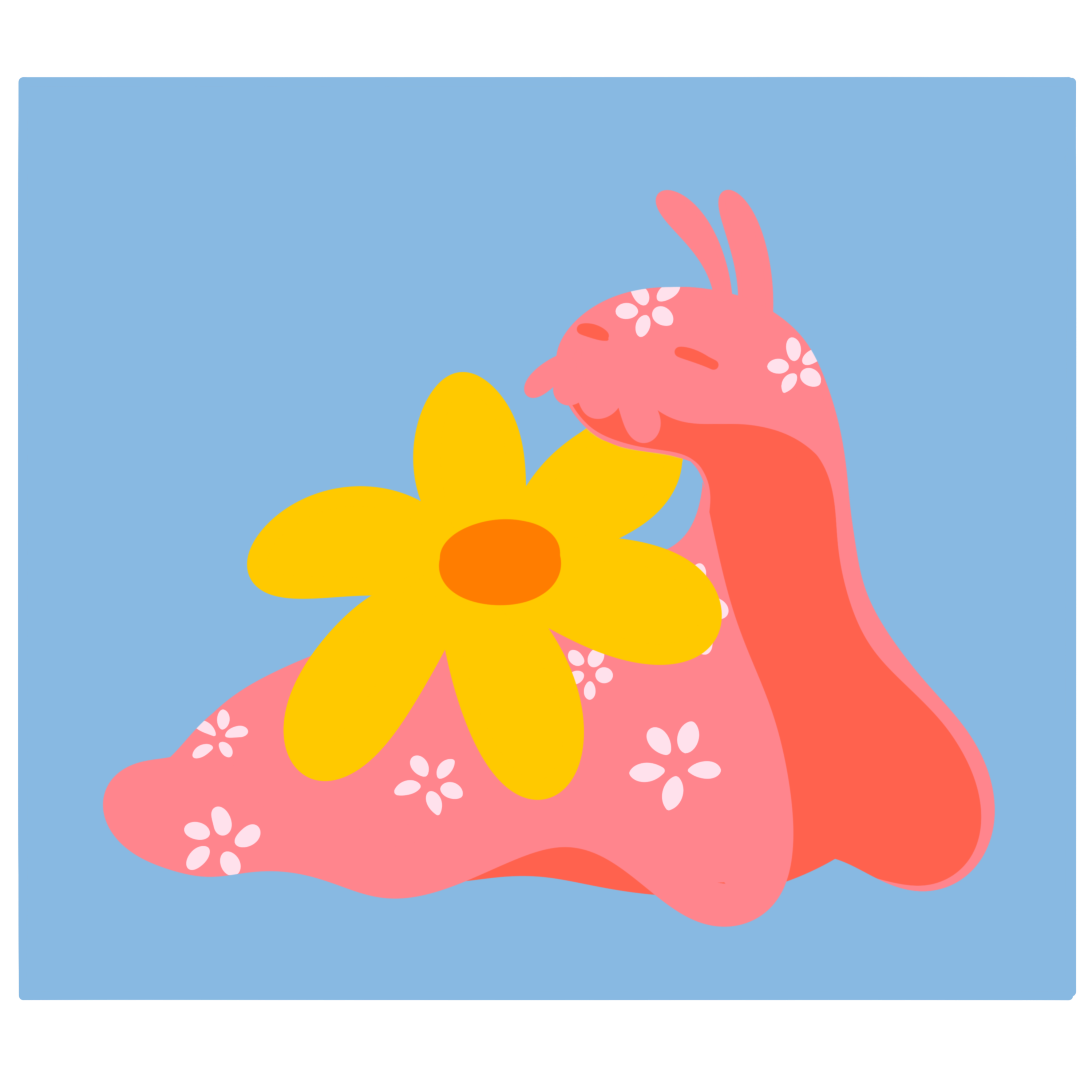 Snail blue A6 Postcard
