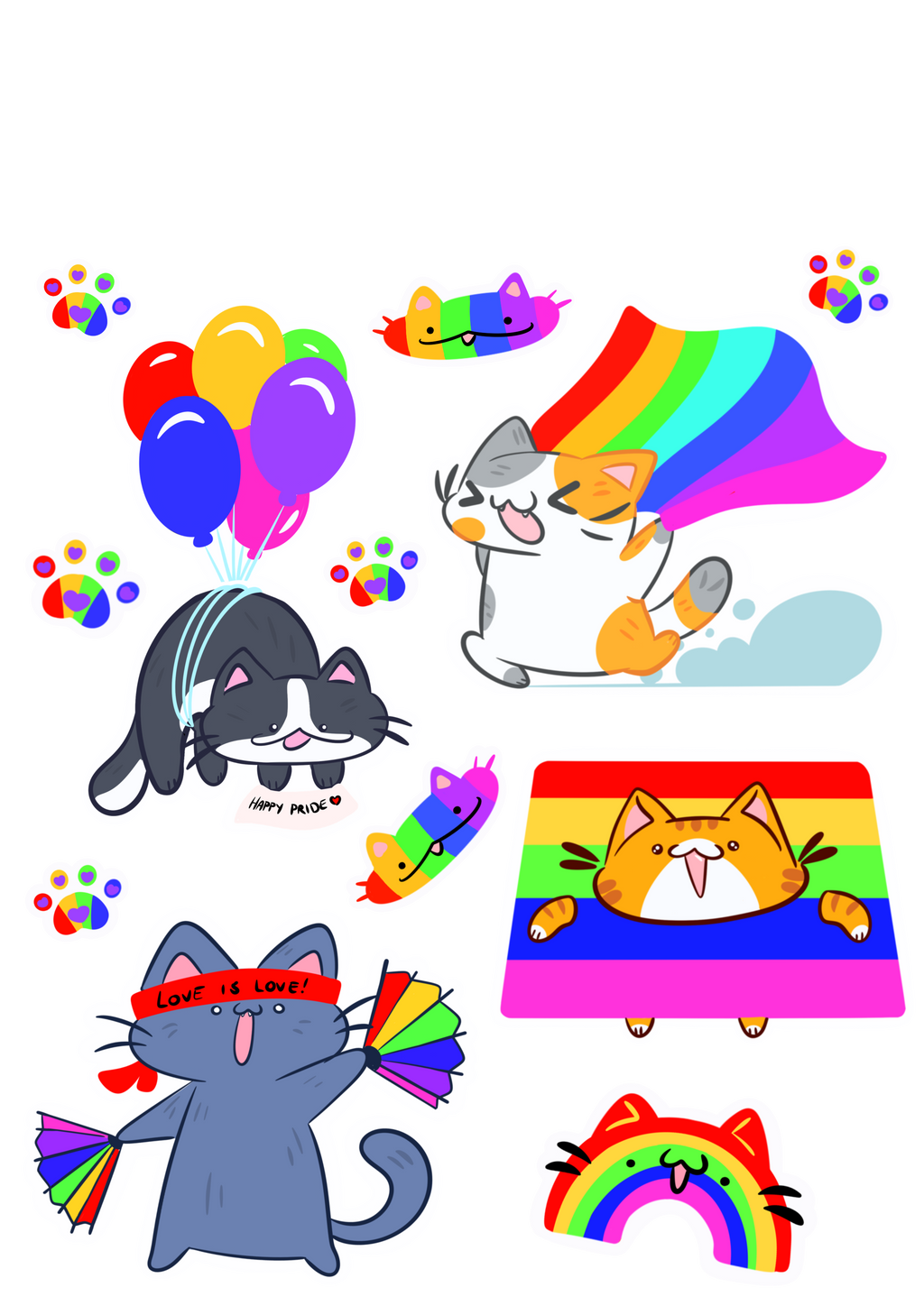 Pride Cats Sticker Sheet