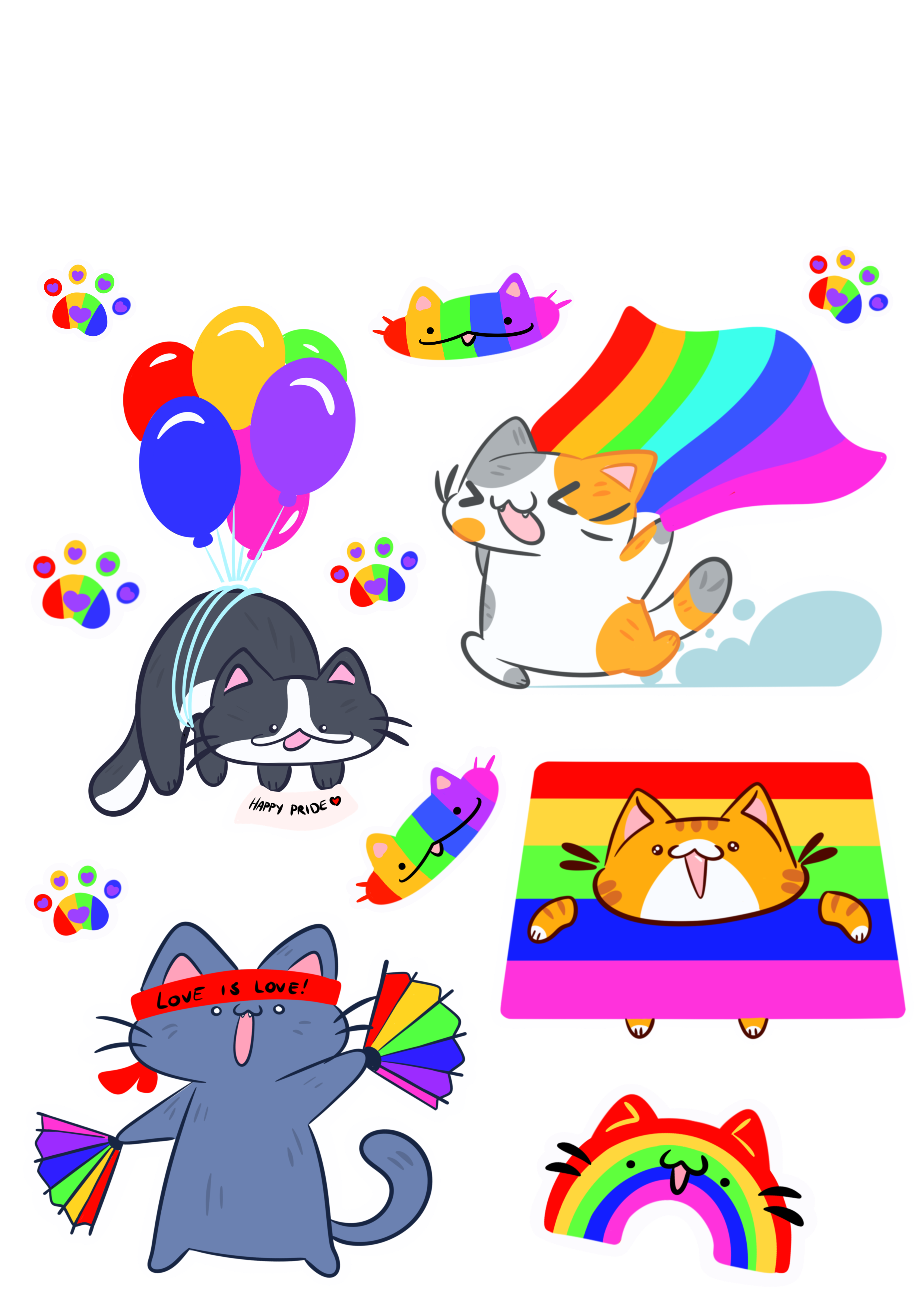 Pride Cats Sticker Sheet
