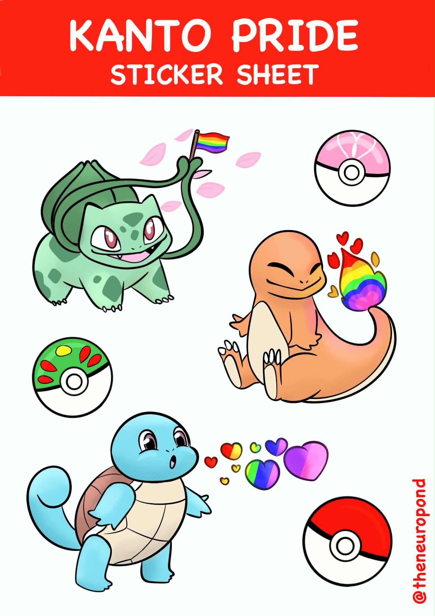 Kanto Pride Sticker Sheet